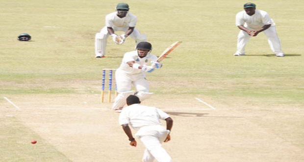 Flashback! Leon Johnson adds a touch of class to his innings against Jamaica with an on drive.