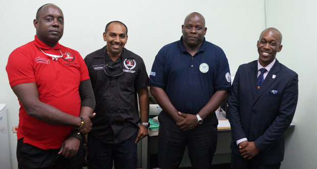 Trinidadian’s Mr. Luke and Temal, CDC’s Operations & Training Officer Major Sean Welcome and PYARG(M.S) Executive Officer Mr. Allister Collins