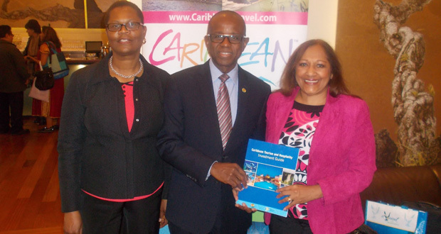 From left are Sylma Brown Bramble, CTO’s Director of the Americas; CTO Secretary-General Hugh Riley; and Caribbean Investment Guide Editor, Sandra Ann Baptiste