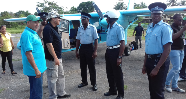 Police ranks briefed Minister Sydney Allicock and his team about the situation on the ground as he arrived at Port Kaituma on Thursday morning