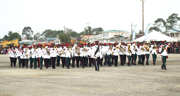 A section of the marching band during the procession