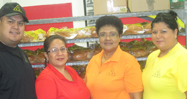 Norman Sue, Jr., Natasha, Dorothy (longest serving worker, with 25 years’ service) and Kim at the bakery.