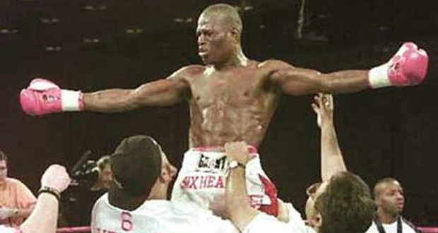 FLASHBACK: Andrew ‘Six Head’ Lewis, after winning the WBA World Welterweight Championship against James Page, on February 17, 2001.