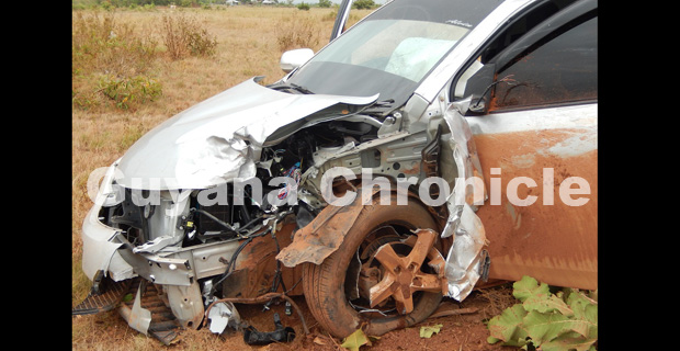 The car involved in the accident. [S.James Photo]