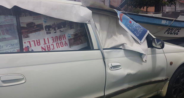 The car that struck the mother and son