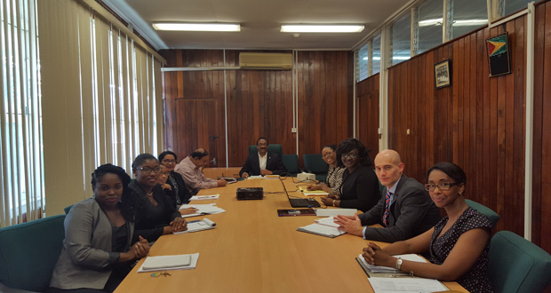 Attorney General Basil Williams meets with the Commonwealth team,