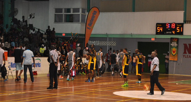 The Retrieve Raiders leaving the basketball court, as the Colts players stand in ‘awe’