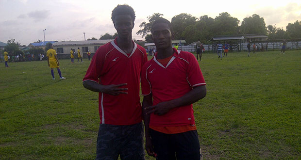 Goal scorers Andel Anthony (left) and Tyshawn Forris