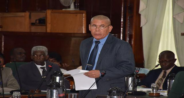 Public Health Minister Dr George Norton addressing the House on Thursday