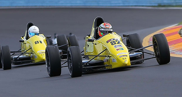 Calvin Ming leads the F1600 race at Watkins Glen in the United States