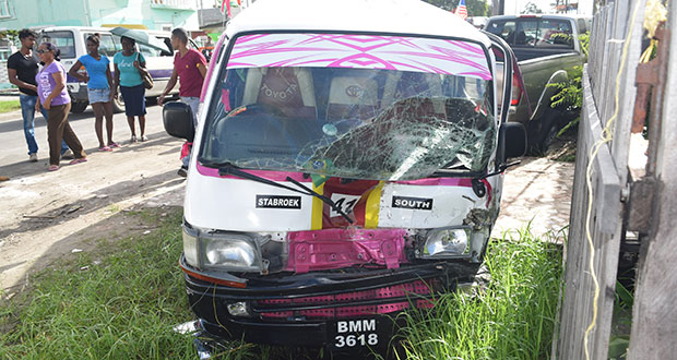 The minibus which reportedly caused the accident