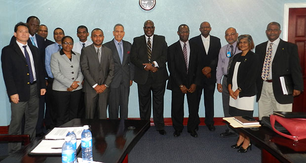 Representatives from Cheddi Jagan International Airport; Caribbean Airlines; the Guyana Civil Aviation Authority; and the Trinidad and Tobago Civil Aviation Authority following the meeting