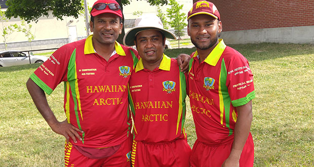 HACC match-winners Bhim Bodhoo, Azib Alli Hanif and Azhad Amidon