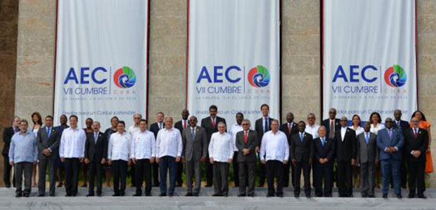 President David Granger (front row, fourth from right) and other leaders at the Summit