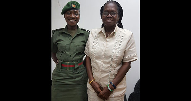 Lance Corporal Shannon Ross –Cox (left) was the most recent woman soldier to climb to the top of Mount Ayangana to raise the flag while Staff Sergeant (ret’d) Beverley Somerset was the first to do so