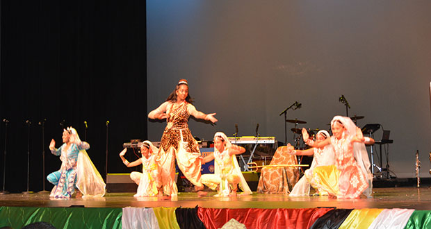 Dancers perform at the interfaith service to commemorate Guyana’s Golden Jubilee anniversary at York College, Queens, USA (Ariana Gordon photo)