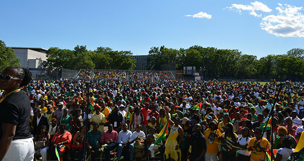 A section of the crowd revelling to Guyanese music at the Unity Concert held in New York