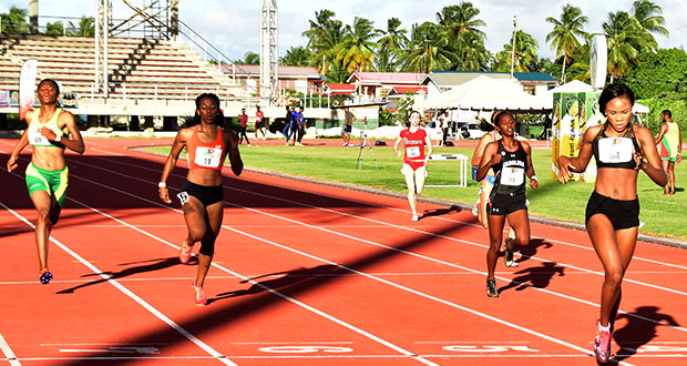 World Juniors silver medalist Kadecia Baird takes the win in the women’s 400m