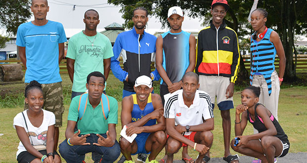 Some of the regional athletes set to participate in today’s CARICOM 10Km