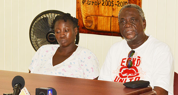 From left, Social Service Assistants Sharon Jones and Rupert Hinds as they recounted Friday morning’s tragic fire.