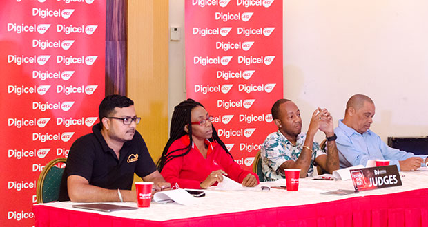 The panel of judges of the Digicel amateur DJ competition