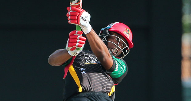 Evin Lewis clattered six fours and five sixes on his way to 73 off 36 balls ©