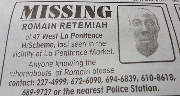 Missing: Romain Retemiah