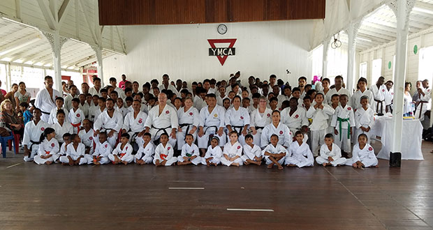 Students and officials at the grading ceremony held at the YMCA.