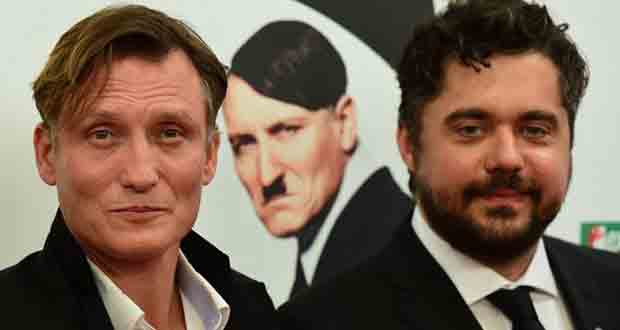 Oliver Masucci, pictured with director David Wnendt (right), plays Hitler in Look Who's Back.