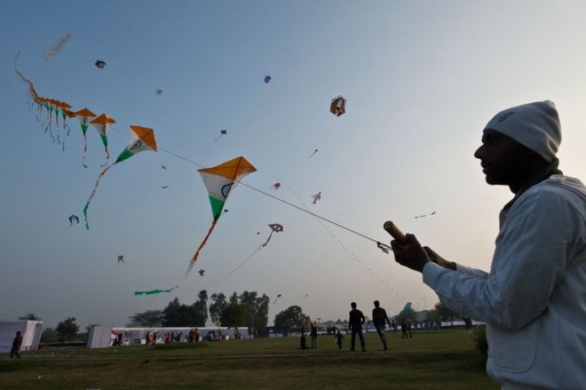 Kite-flying is a popular sport in many parts of India