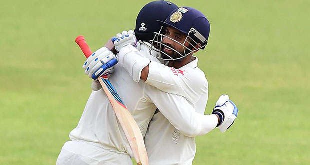 Ajinkya Rahane struck his fifth Test century away from home and helped take India's lead over 300.