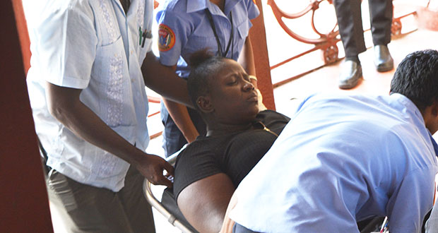 Phinthia Frank placed in the Ambulance