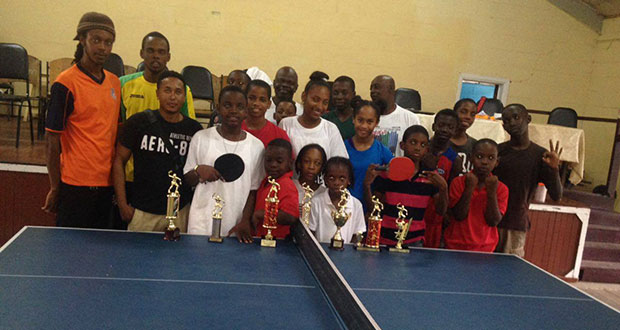 The winners pose with their prizes.