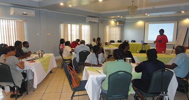 Chearissa Wilson, Technical Officer of the GNBS conducted the training for funeral home reps