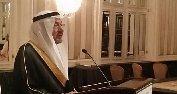 Organisation of Islamic Cooperation (OIC) Secretary General Iyad Madani speaking in New York at a UN reception on Wednesday 
(Ray Chickrie photo)
