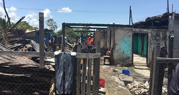 What remains of the Lot 114 Alexander Street, Rampur Village, 
Corriverton, Berbice home after the blaze