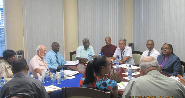 A GCAA team headed by Director General Egbert Field (back centre) met with the AOAG