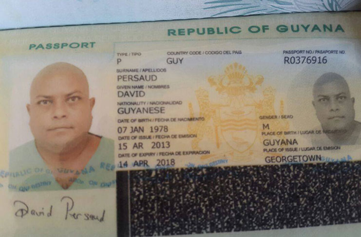 The stolen passport which Barry Dataram used.