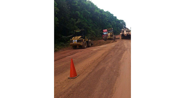 Work being done to fix the poor state of the Kwakwani Road