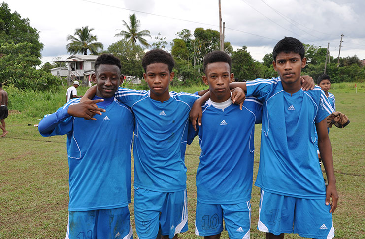 Soeasdyke Falcons  goal scorers from right: Raymond Khan, Tyrone Khan, Tyrell Khan and Shawn Samnauth