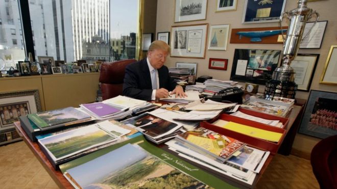 Donald Trump has announced he will be leaving his business "in total"