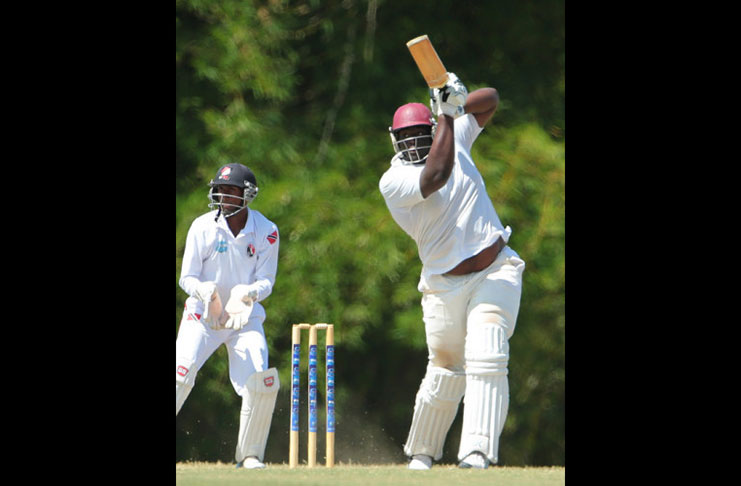 Rahkeem Cornwall … stroked an impressive 84 and then came back with his off-spin to take two for 41.