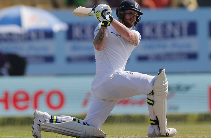 Ben Stokes strikes his fourth Test century, India v England, 1st Test, Rajkot, 2nd day, November 10, 2016. (Associated Press)