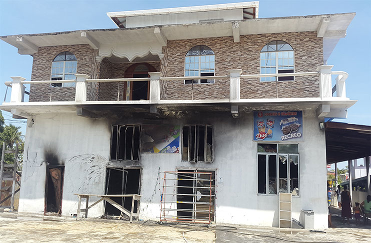 The gutted store at Cane Grove, East Coast Demerara