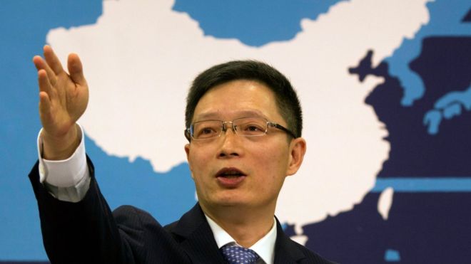 Taiwan Affairs Office spokesman An Fengshan (pictured) warned the One China policy was the "cornerstone" of peace in the Taiwan Strait