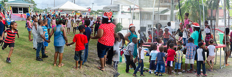 Children having a fun time on Saturday at the Freedom Life Ministries’ Christmas Party at the Merriman Fun Park (Photos by Delano Williams)
