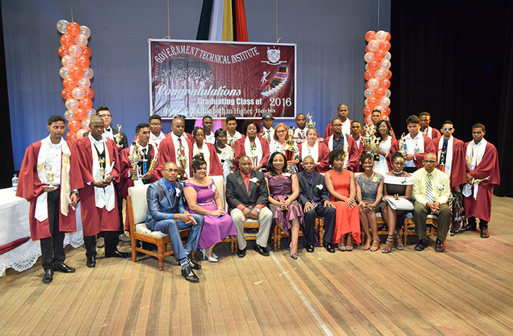 Some of the best graduating students, with officials of the Government Technical Institute (photo by Cullen Bess-Nelson)