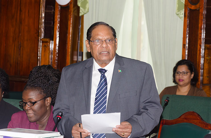 Prime Minister Moses Nagamootoo justifying his budgetary allocations