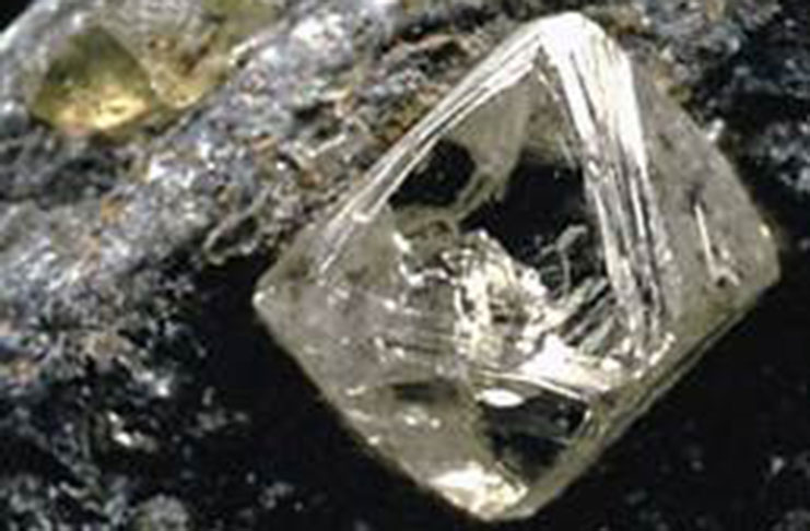A sample of a rough diamond extracted from Guyana’s hinterland (photo credits of GGMC)