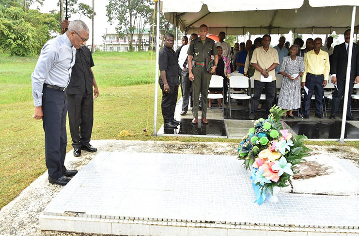 President David Granger pays his respects to former President, Hugh Desmond Hoyte, S.C